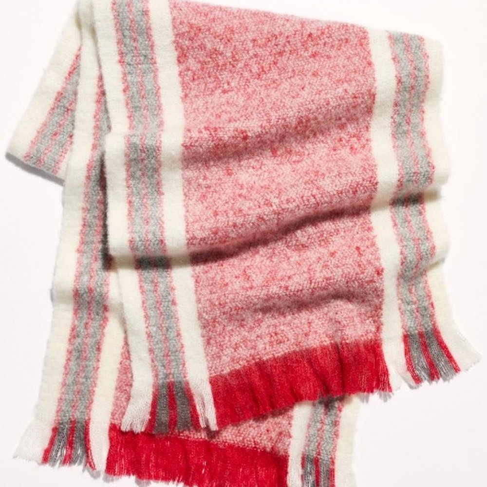 Free People Brushed Racer Stripe Blanket Scarf